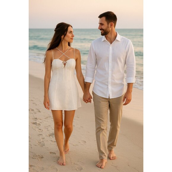 For Love & Lemons Dresses & Skirts - For Love & Lemons Melody Mini Dress Cream Medium 100% Authentic Floral Satin Jac